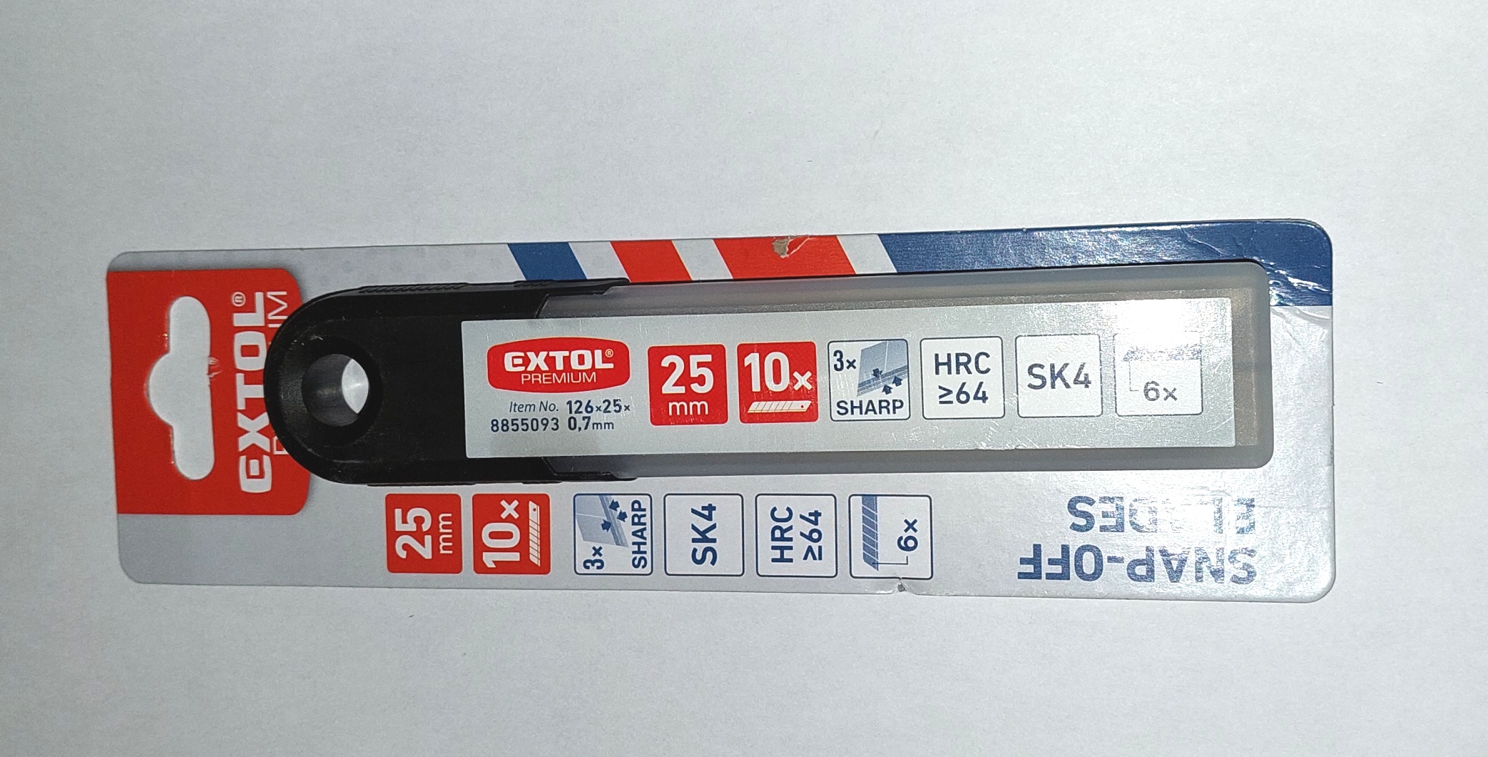 Břit ulamovací do nože 25 mm 10ks, řezák náhradní odlamovací